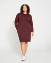 Bree Hooded Sweatshirt Dress - Black Cherry Image Thumbnmail #2