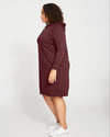 Bree Hooded Sweatshirt Dress - Black Cherry Image Thumbnmail #3