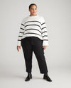 Cropped Stretch Twill Cigarette Pants - Black Image Thumbnmail #1