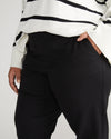 Cropped Stretch Twill Cigarette Pants - Black Image Thumbnmail #2