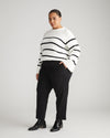 Cropped Stretch Twill Cigarette Pants - Black Image Thumbnmail #3