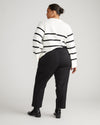 Cropped Stretch Twill Cigarette Pants - Black Image Thumbnmail #4
