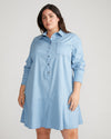 Perfect Tencel Chambray Drop Waist Shirtdress - Morning Blue Image Thumbnmail #1