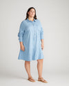 Perfect Tencel Chambray Drop Waist Shirtdress - Morning Blue Image Thumbnmail #2