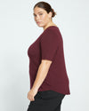 Lily Liquid Jersey Crew Neck Stovepipe Tee - Black Cherry Image Thumbnmail #4