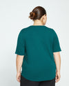 Lily Liquid Jersey V-Neck Stovepipe Tee - Forest Green Image Thumbnmail #4