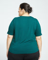 Lily Liquid Jersey Crew Neck Stovepipe Tee - Forest Green Image Thumbnmail #5