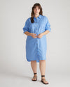 Seaside Linen Shirtdress - Hamptons Hydrangea Image Thumbnmail #2