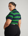 Jacqueline Short Sleeve Polo Sweater - Navy/Mineral Green Image Thumbnmail #4