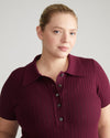 Jacqueline Short Sleeve Polo Sweater - Crimson Gem Image Thumbnmail #2