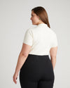Jacqueline Short Sleeve Polo Sweater - Crisp White Image Thumbnmail #4