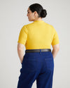 Jacqueline Short Sleeve Polo Sweater - Yellow Image Thumbnmail #4