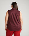 Perfect Tencel Chambray Sleeveless Shirt - Black Cherry Image Thumbnmail #3