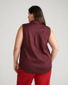 Perfect Tencel Chambray Sleeveless Shirt - Black Cherry Image Thumbnmail #4