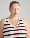 Lee Sleeveless Sweater - Red/Black/White Stripe Image Thumbnmail #1