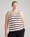 Lee Sleeveless Sweater - Red/Black/White Stripe Image Thumbnmail #2