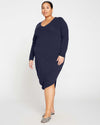 Iconic Long Sleeve V-Neck Geneva Dress - Midnight Image Thumbnmail #1