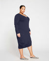 Iconic Long Sleeve V-Neck Geneva Dress - Midnight Image Thumbnmail #3