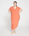 Iconic Geneva V-Neck Dress - Aperol Image Thumbnmail #1