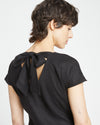 Louvre Bow Back Linen Dress - Black Image Thumbnmail #1