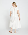 Louvre Bow Back Linen Dress - White Image Thumbnmail #1