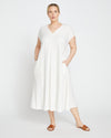 Louvre Bow Back Linen Dress - White Image Thumbnmail #2