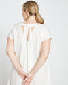 Louvre Bow Back Linen Dress - White Image Thumbnmail #4