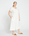 Louvre Bow Back Linen Dress - White Image Thumbnmail #5