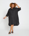 Seaside Linen Shirtdress - Black Image Thumbnmail #1