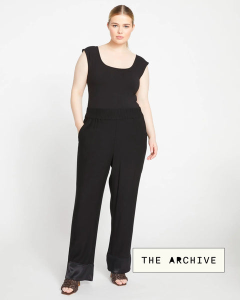 Tailored Pull On Straight Leg Pants - Black