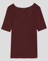 Foundation Short Sleeve Square Neck Tee - Black Cherry Image Thumbnmail #2