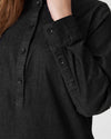 Hannah Stretch Cotton Chambray Shirtdress - Black Image Thumbnmail #11