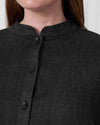 Hannah Stretch Cotton Chambray Shirtdress - Black Image Thumbnmail #12